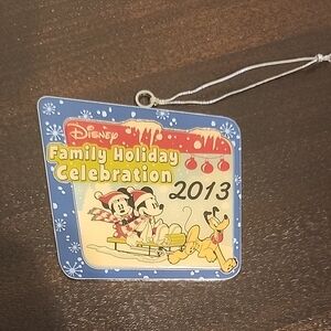 Disney Family Holiday Celebration Ornament - Blue and Red